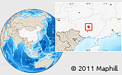 Shaded Relief Location Map of Shanglin, highlighted country