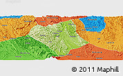 Physical Panoramic Map of Shanglin, political outside