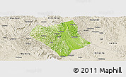 Physical Panoramic Map of Shanglin, shaded relief outside