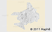 Classic Style 3D Map of Tian E, single color outside