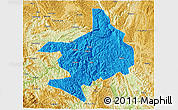 Political 3D Map of Tian E, physical outside