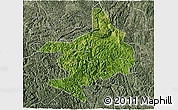 Satellite 3D Map of Tian E, semi-desaturated