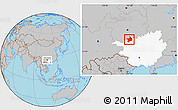 Gray Location Map of Tian E, highlighted parent region