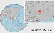 Gray Location Map of Tian E, hill shading