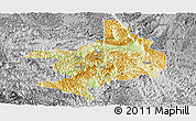 Physical Panoramic Map of Tian E, desaturated