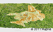 Physical Panoramic Map of Tian E, satellite outside