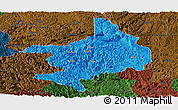 Political Panoramic Map of Tian E, darken