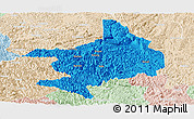 Political Panoramic Map of Tian E, lighten