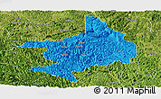 Political Panoramic Map of Tian E, satellite outside