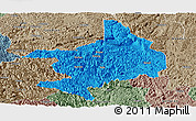 Political Panoramic Map of Tian E, semi-desaturated