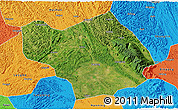 Satellite 3D Map of Wuming, political outside