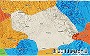 Shaded Relief 3D Map of Wuming, political outside