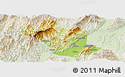 Physical Panoramic Map of Xing An, lighten
