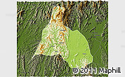 Physical 3D Map of Yongfu, darken