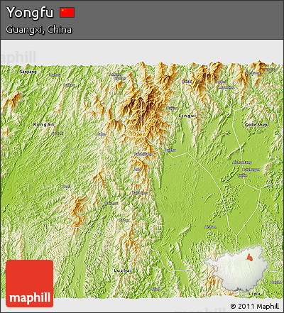 Physical 3D Map of Yongfu