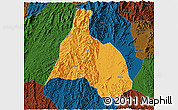 Political 3D Map of Yongfu, darken