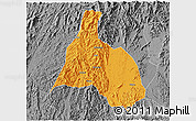 Political 3D Map of Yongfu, desaturated