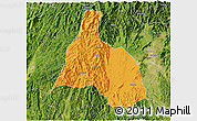 Political 3D Map of Yongfu, satellite outside