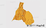 Political 3D Map of Yongfu, single color outside