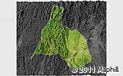 Satellite 3D Map of Yongfu, darken, desaturated