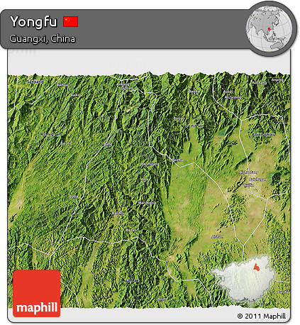 Satellite 3D Map of Yongfu