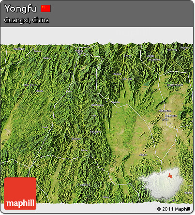 Satellite 3D Map of Yongfu