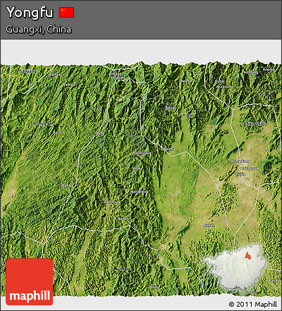 Satellite 3D Map of Yongfu