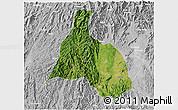 Satellite 3D Map of Yongfu, lighten, desaturated