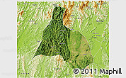 Satellite 3D Map of Yongfu, physical outside