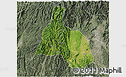 Satellite 3D Map of Yongfu, semi-desaturated