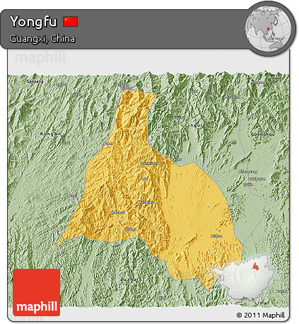 Savanna Style 3D Map of Yongfu