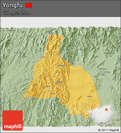 Savanna Style 3D Map of Yongfu