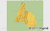 Savanna Style 3D Map of Yongfu, single color outside