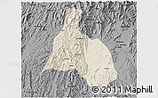 Shaded Relief 3D Map of Yongfu, darken, desaturated