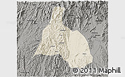 Shaded Relief 3D Map of Yongfu, darken, semi-desaturated