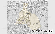 Shaded Relief 3D Map of Yongfu, desaturated