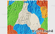 Shaded Relief 3D Map of Yongfu, political outside