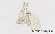 Shaded Relief 3D Map of Yongfu, single color outside