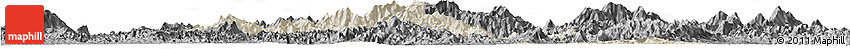 Shaded Relief Horizon Map of Yongfu, darken, desaturated