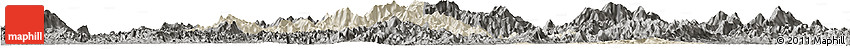 Shaded Relief Horizon Map of Yongfu, darken, semi-desaturated