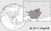 Blank Location Map of Yongfu, highlighted country, highlighted parent region