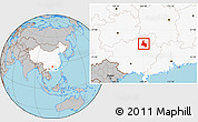 Gray Location Map of Yongfu, highlighted country
