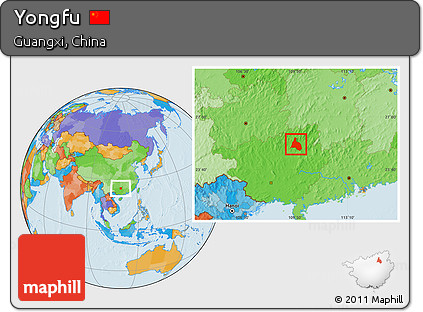 Political Location Map of Yongfu