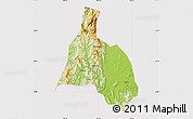 Physical Map of Yongfu, cropped outside
