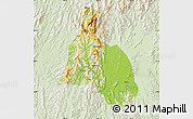 Physical Map of Yongfu, lighten
