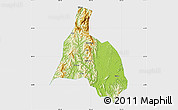 Physical Map of Yongfu, single color outside