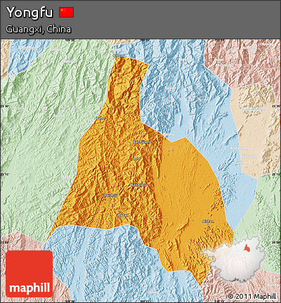 Political Map of Yongfu, lighten