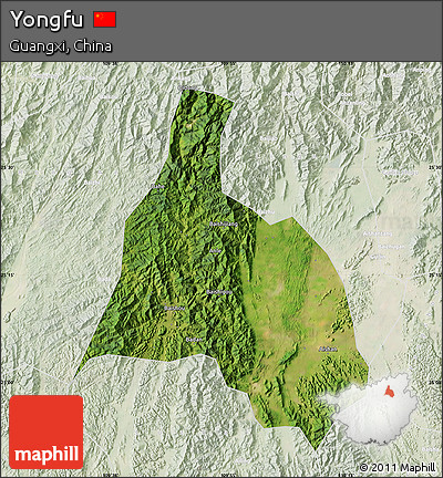Satellite Map of Yongfu, lighten