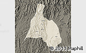 Shaded Relief Map of Yongfu, darken