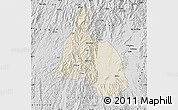 Shaded Relief Map of Yongfu, desaturated